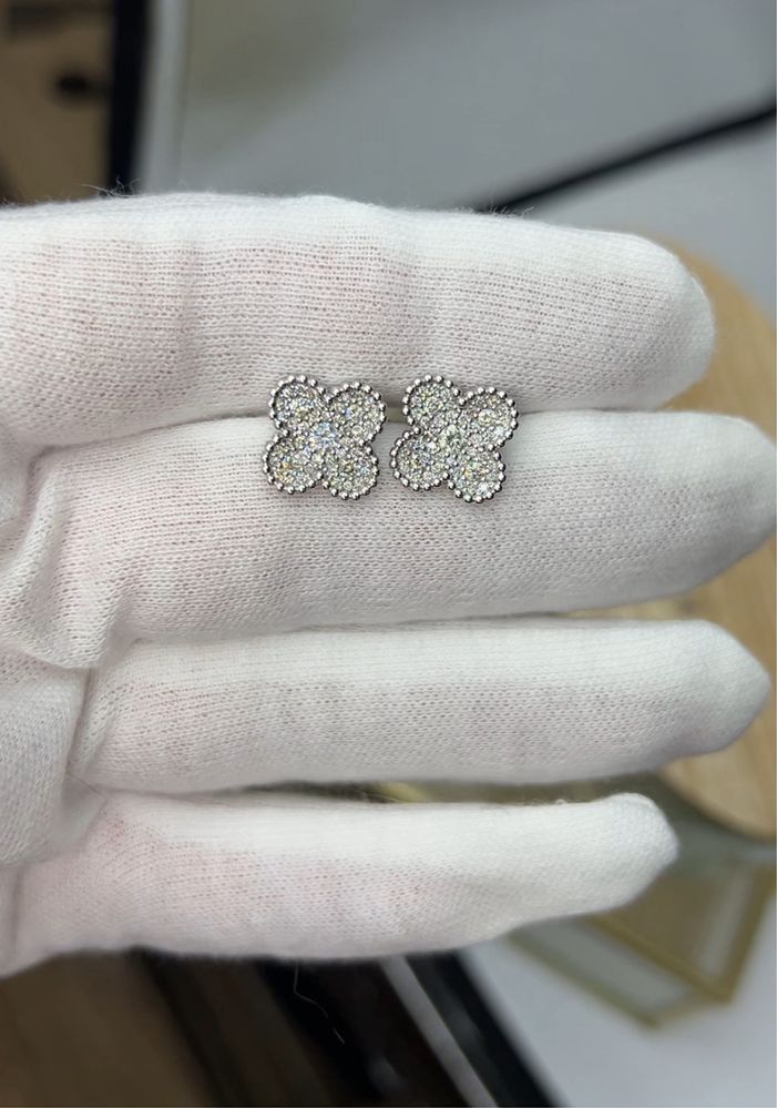 Серьги с бриллиантами 0.85ct золото 585 сережки