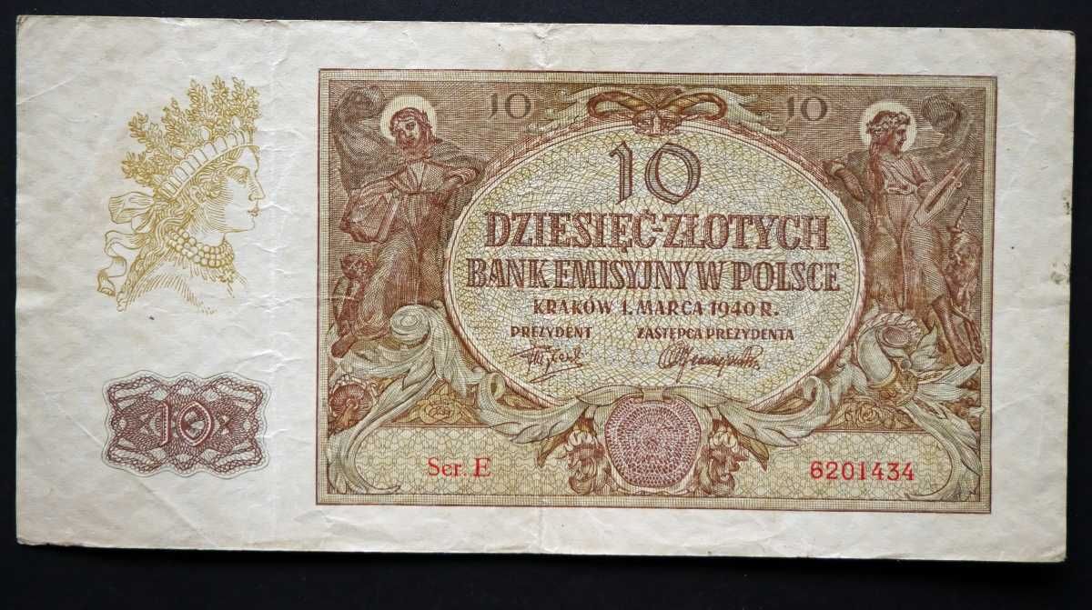 Banknot 10 zł z 1940 r.