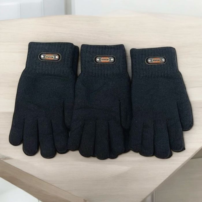 Чоловічі зимові перчатки, рукавиці з сенсорним пальцем, чорні перчатки