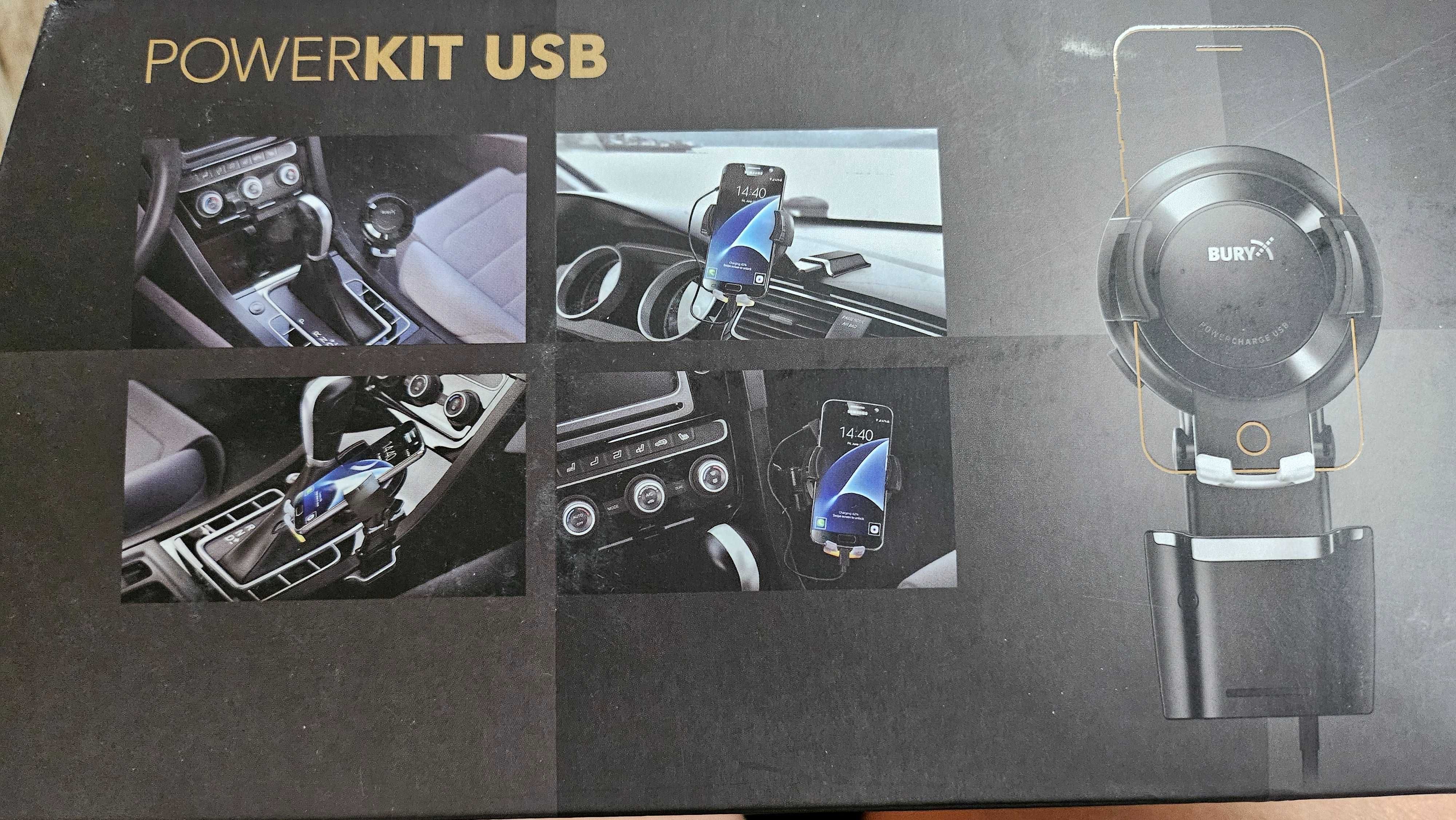 Uchwyt na telefon do auta Bury Powermount System PowerKit USB