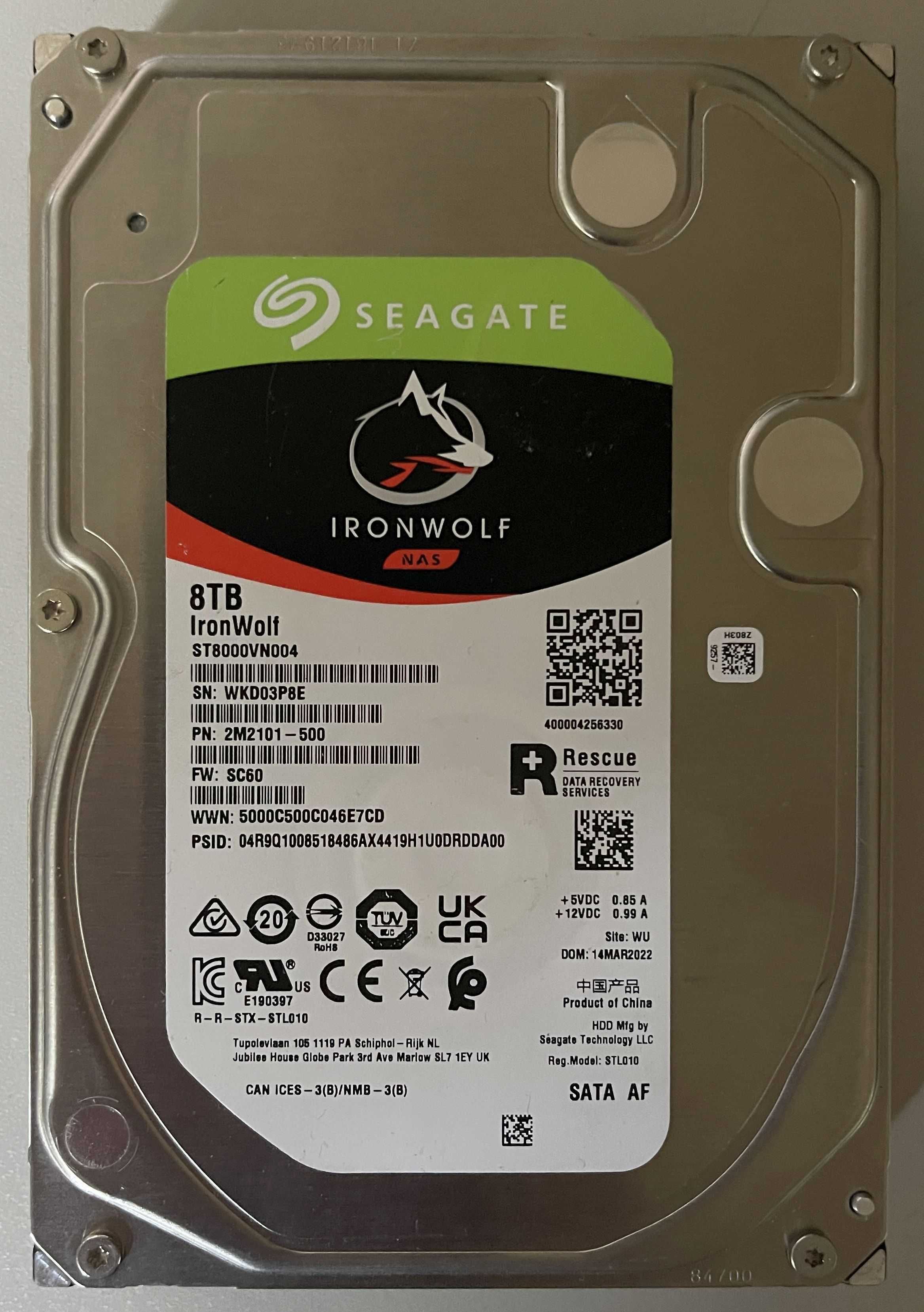 Dysk twardy HDD 8TB Seagate IronWolf NAS ST8000VN004 SATA-3 3,5"