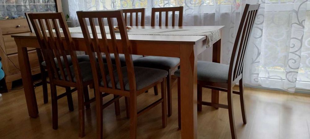 Stół Bergen + 6 krzeseł Ramen