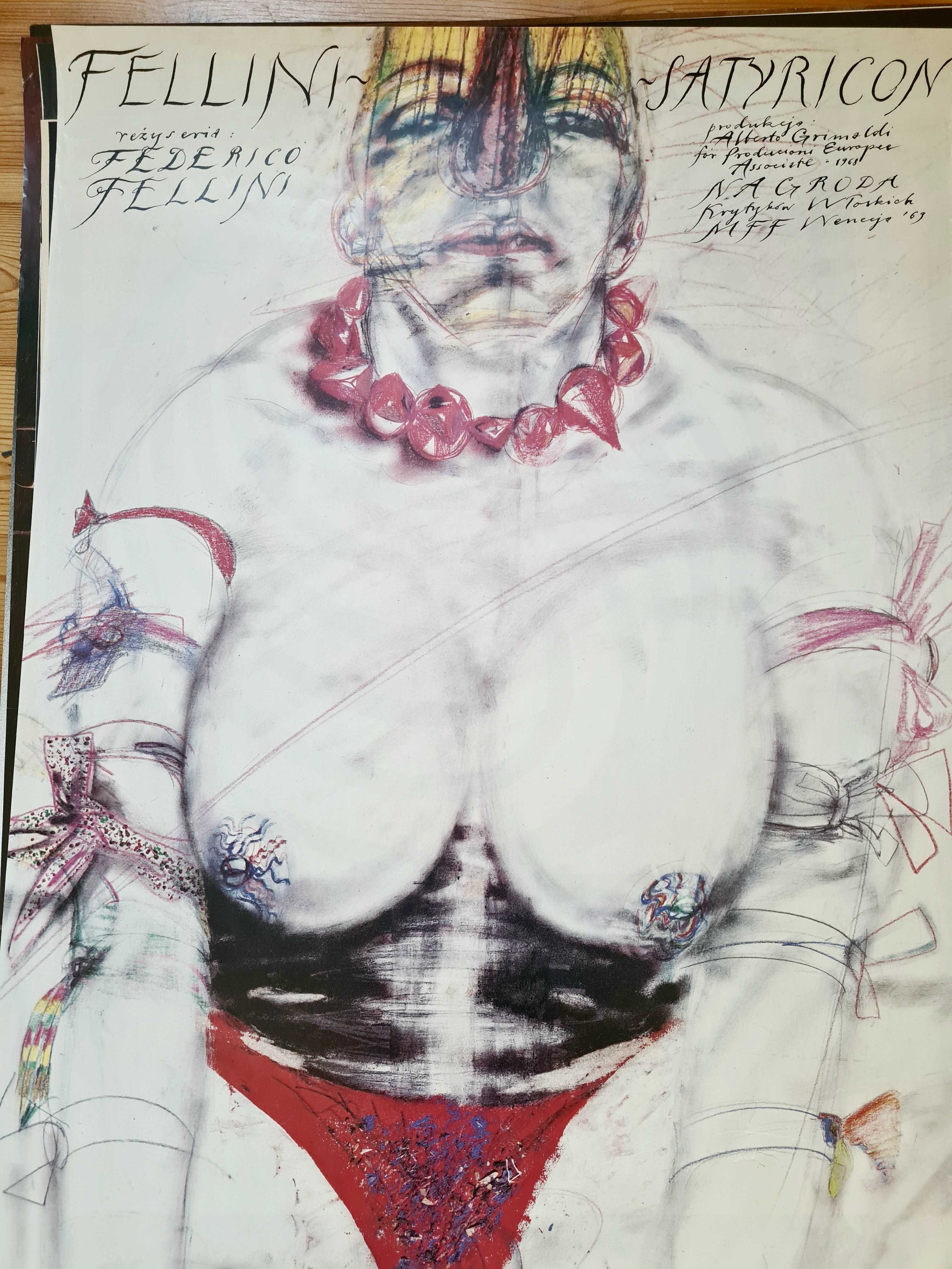 Marzena Kawalerowicz 1989 plakat do filmu Satyricon F. Fellini 68 x 98