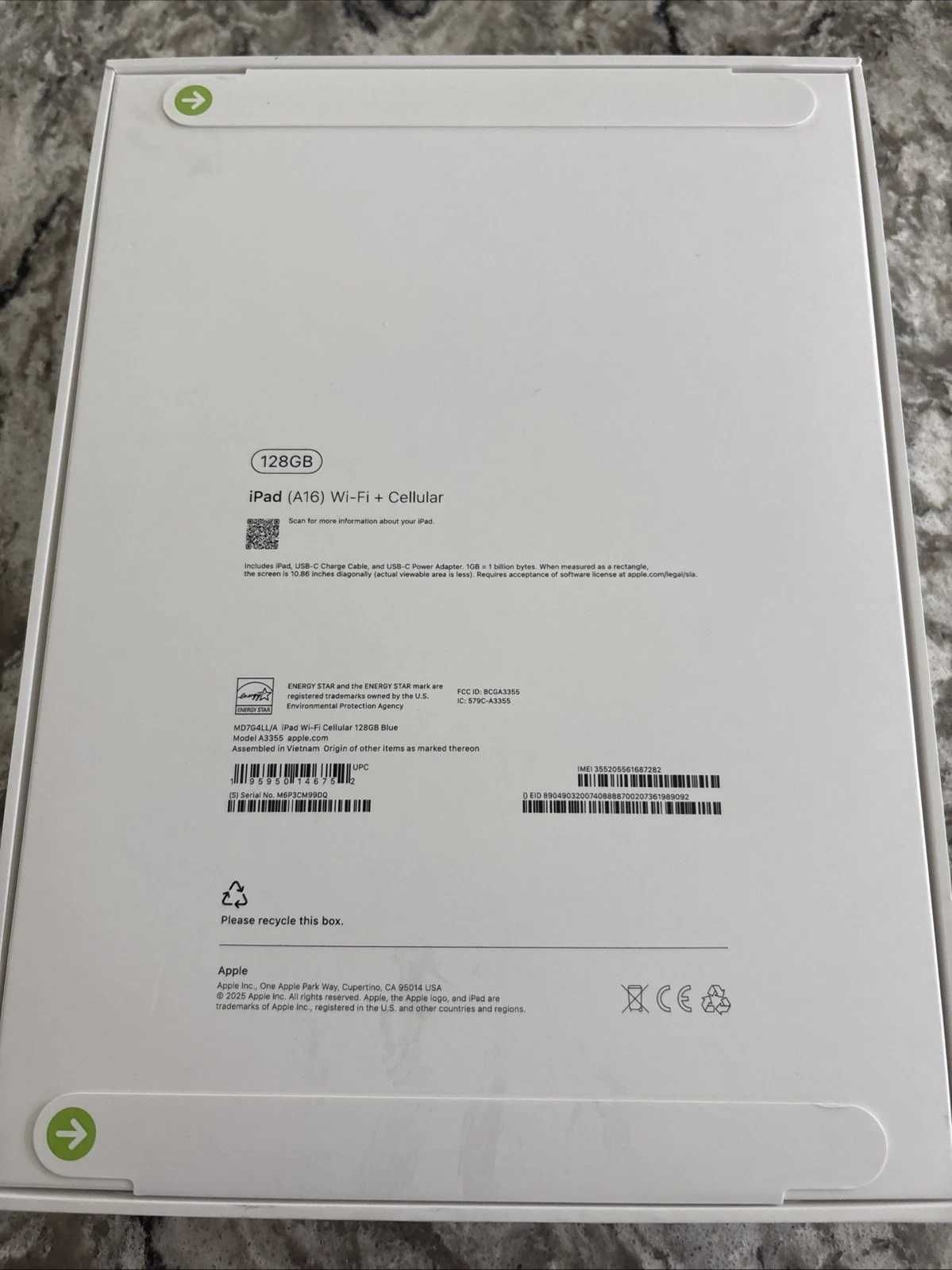 Nowy odblokowany Apple iPad 11" (A16) 128GB niebieski MD7G4LL/A