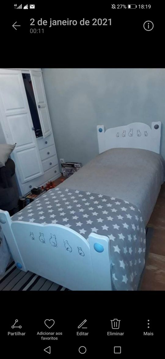 Cama 1.85x90 do gato preto