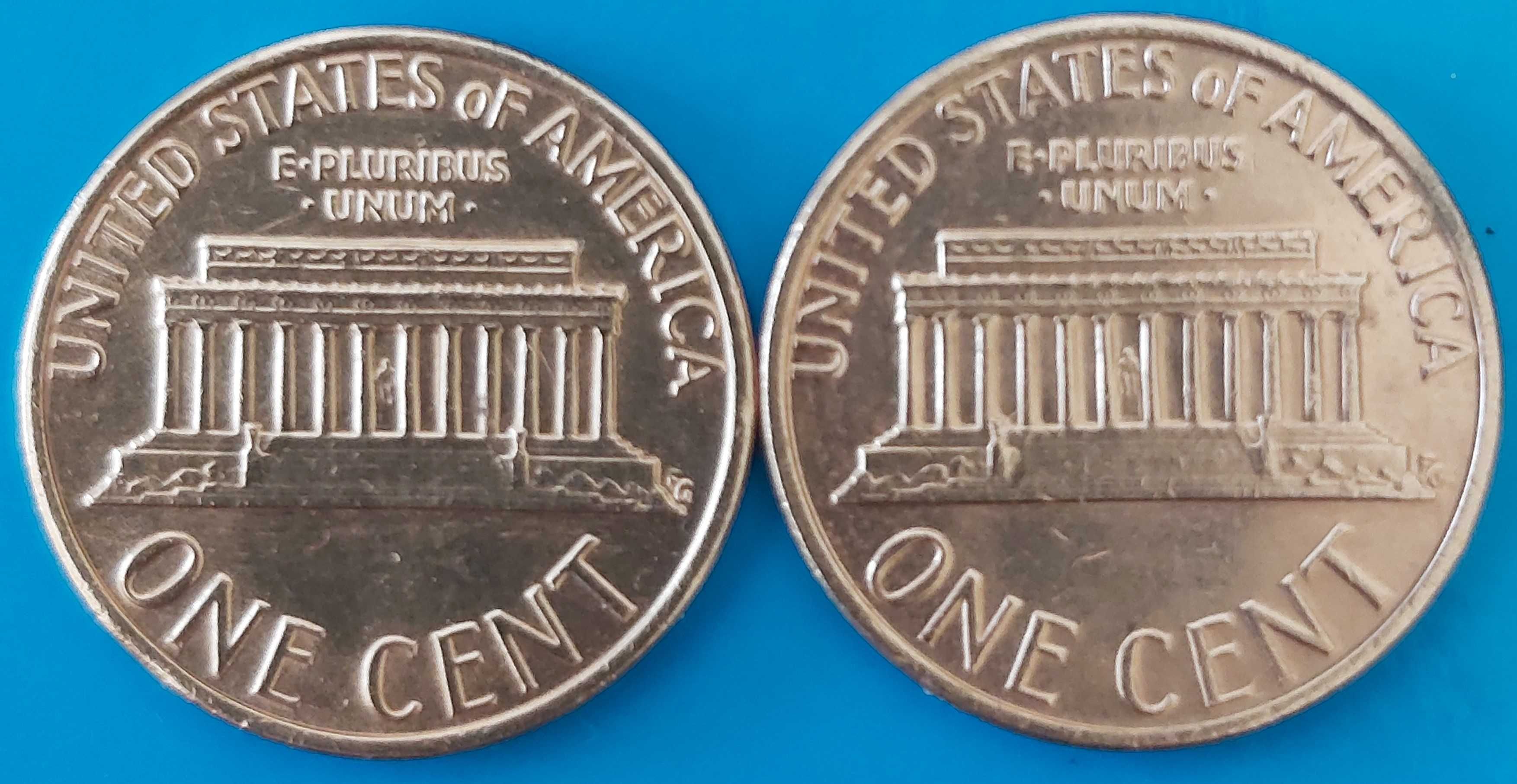 Lote 2 Moedas de One Cent de 1979  dos USA Abraham Lincoln