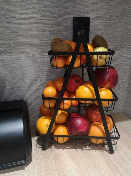 Stojak z koszykami na owoce warzywa do kuchni akcesoria 3 poziomy