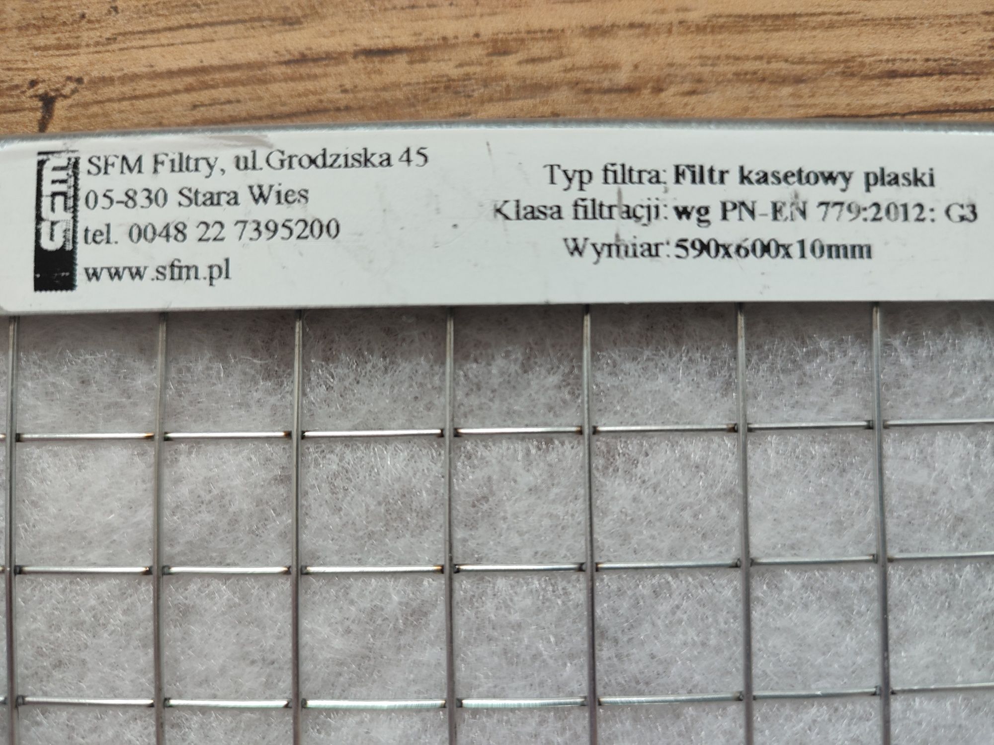 Filtr kasetowy płaski G3 590x600x10mm nowe