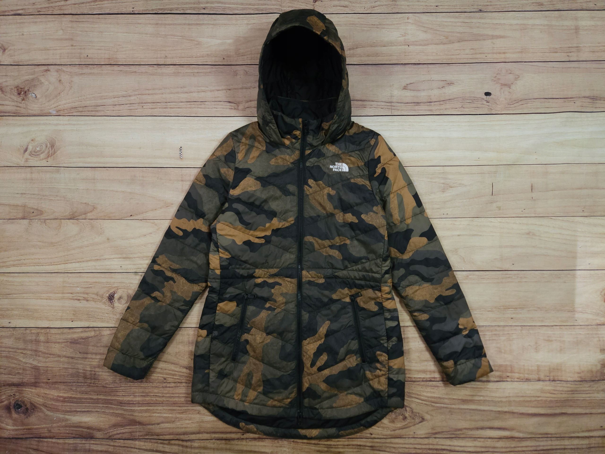 THE NORTH FACE Kurtka Parka Lekka Damska Moro Logowana r. S
