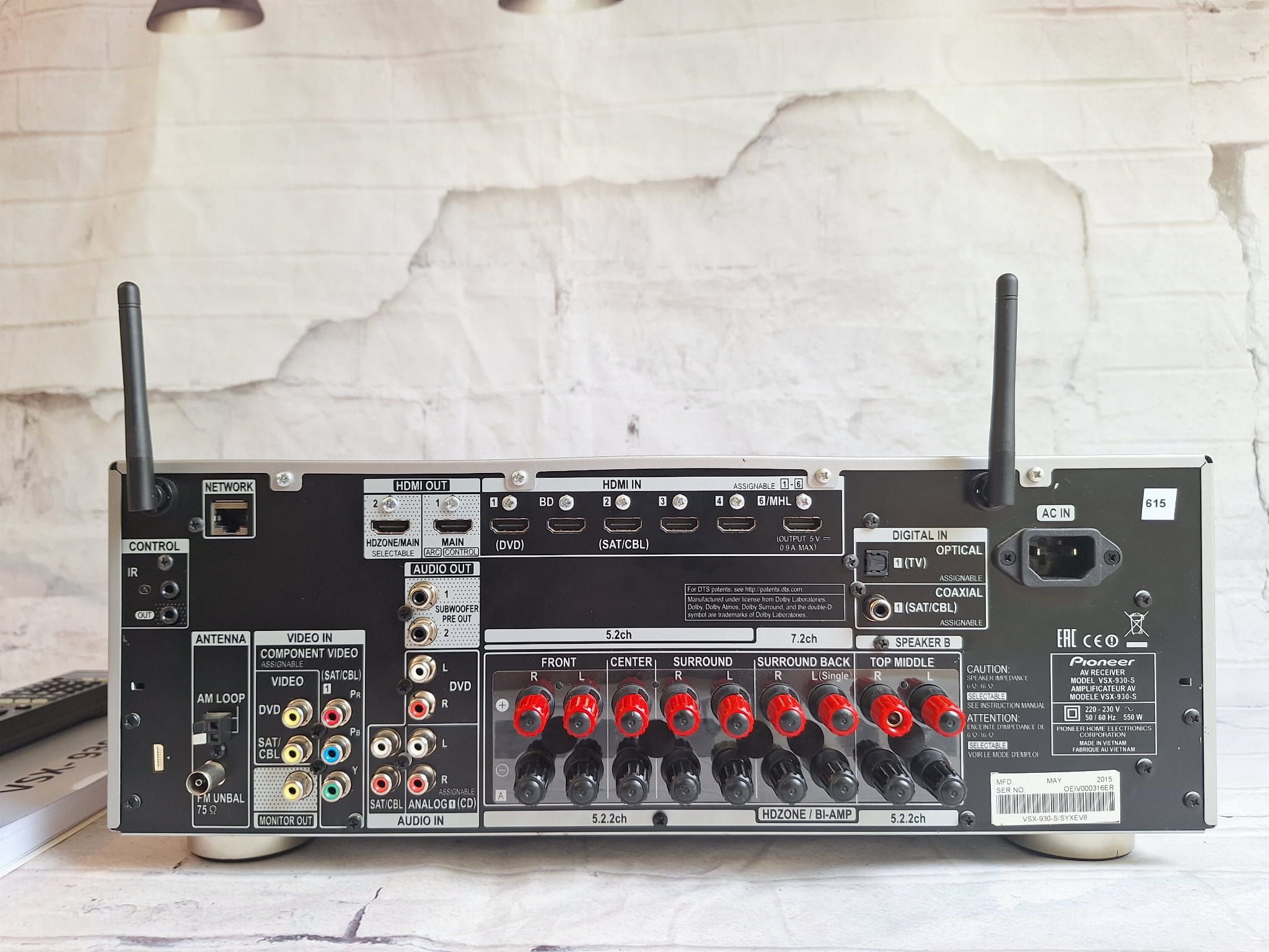 7.2 Pioneer VSX-930 Wifi BT 4k/60p Hi res Atmos  Spotify DSD
