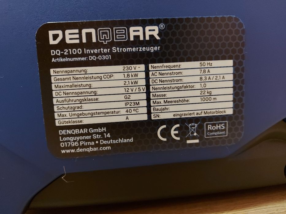 Бензиновый генератор Denqbar DQ-2100