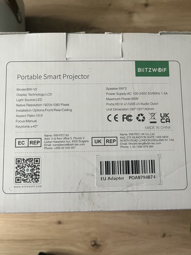 Projektor Blitzwolf BW-V2 stan bdb
