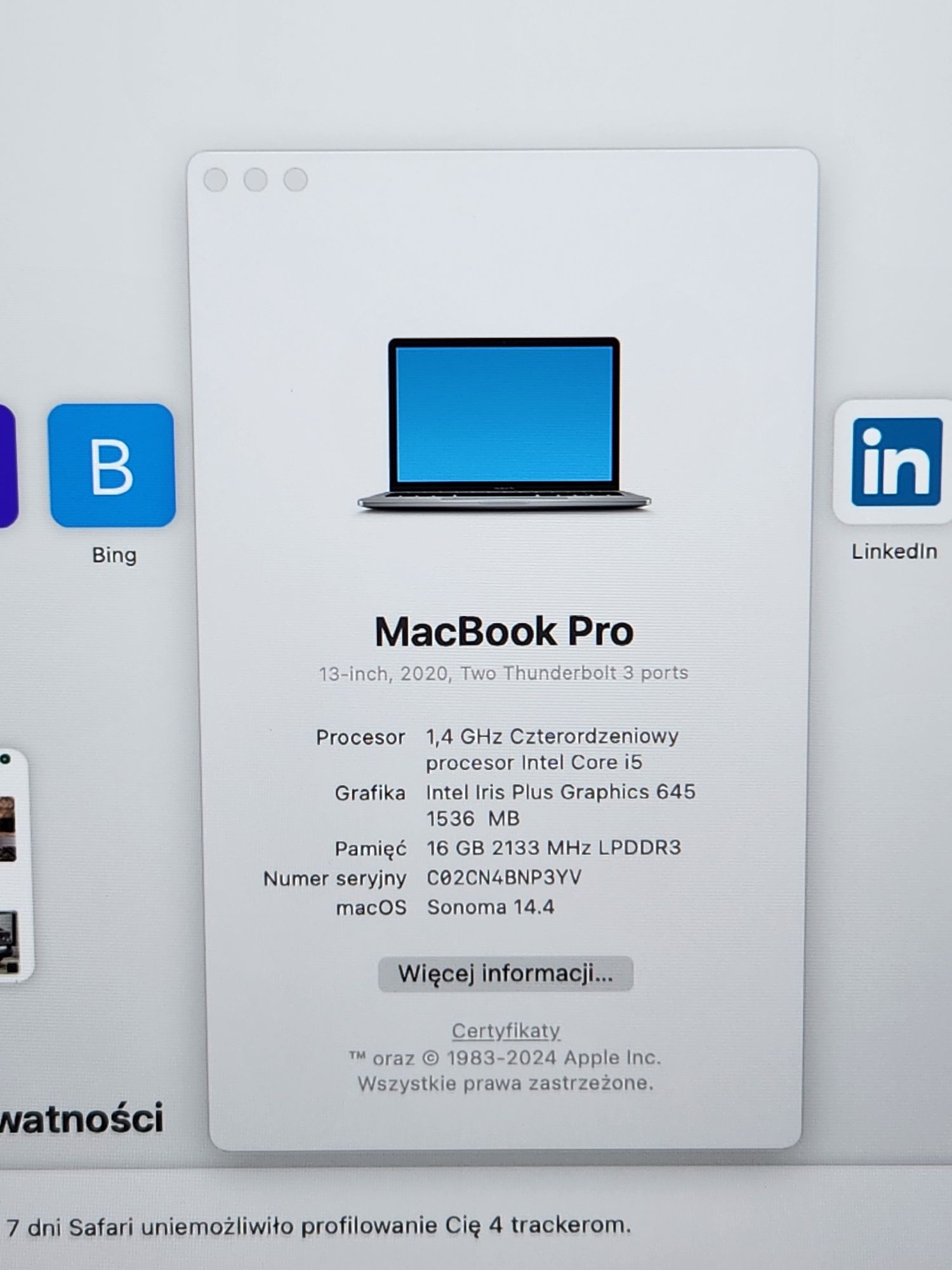 BEZ NEGOCJACJI CENA OSTATECZNA !!!Laptop MacBook Pro13 TouchBar  Model