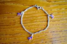 Pulseira em prata com borboletas