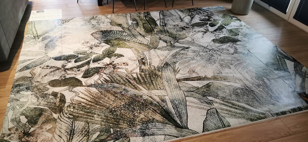 Fototapeta flizelinowa 400x280 liście beton dżungla loft