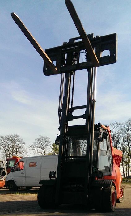 Wynajem wózka widłowego 8T (Linde H80-900), rozładunek maszyn
