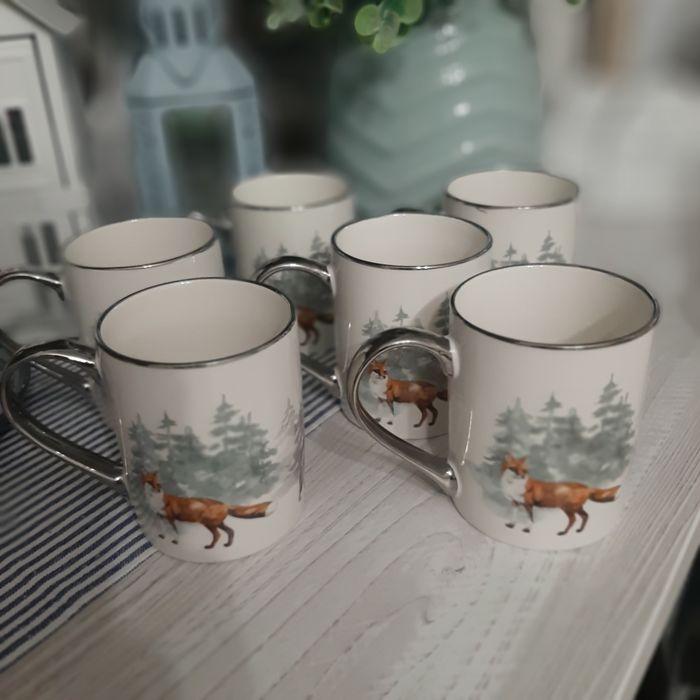 6 szt. Kubki ,,Home and you" Boże Narodzenie, jak nowe, kubek zima