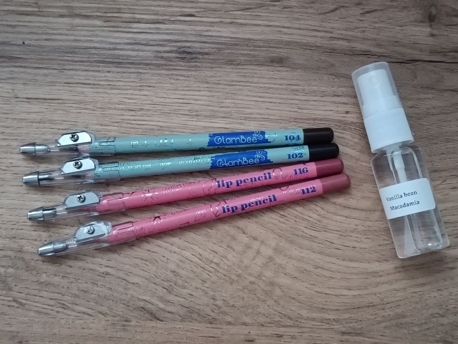 Олівці glambee, спрей victoria's secret