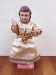 Imagem Menino Jesus madeira de castanho com vestido + base