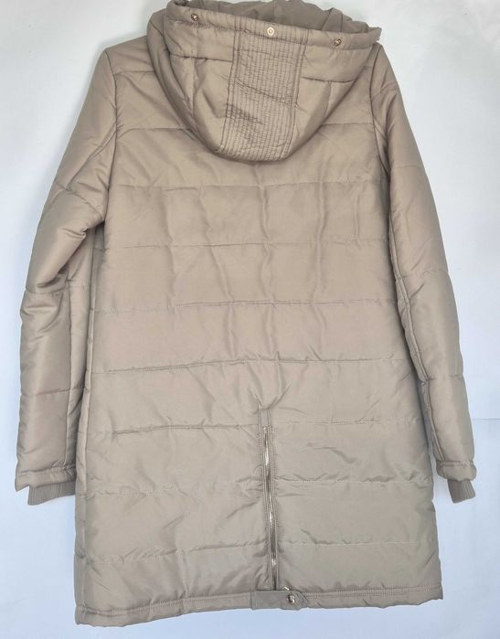 JAYLOUCY płaszcz,parka, kaptur z natural, jenotem złote zamki M