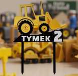 Topper na tort Mega Koparka. Wybierz imię I wiek. Urodziny, dekoracja