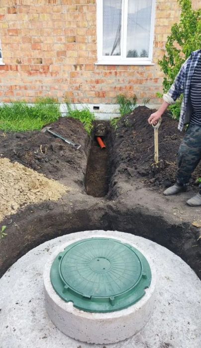 Вигрібна яма каналізація копка септик з бетонних кілець  5/8/12/26 м3