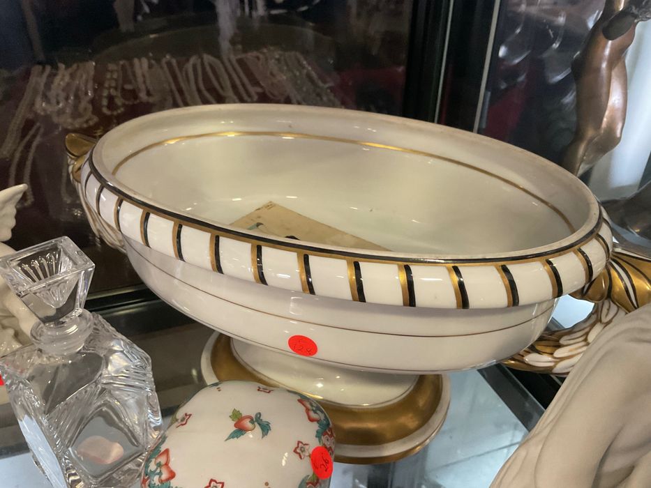 Vista alegre fruteira de Pe Branco ouro 34 cm