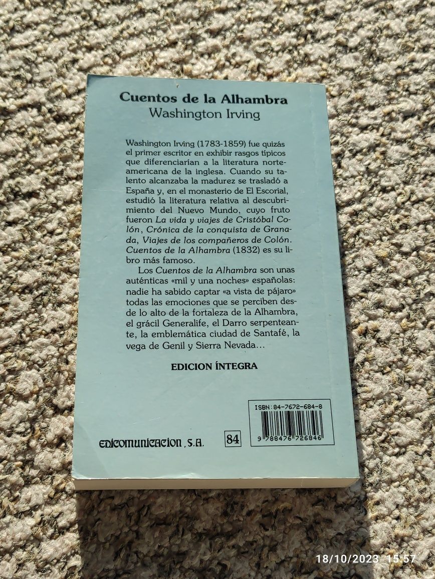 Cuentos de la Alhambra, książka po hiszpańsku