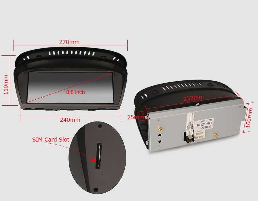 Radio GPS WiFi 4G CarPlay Android BMW E60 E61 E63 E64 E90 Hurt 4x 500