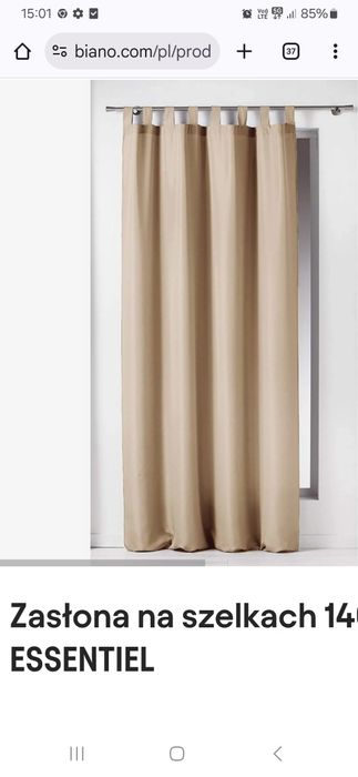 jasne zasłony na szelkach IKEA wys. 230 cm szer. 140 cm