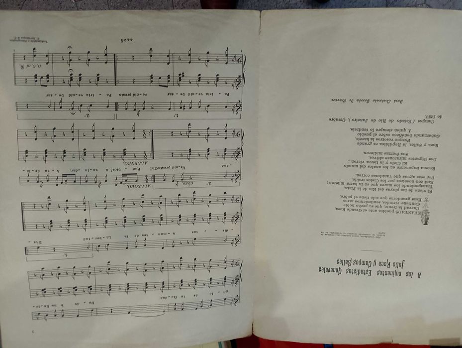 Partitura: Hymno Patriotico - J. A. Pessoa de Barros