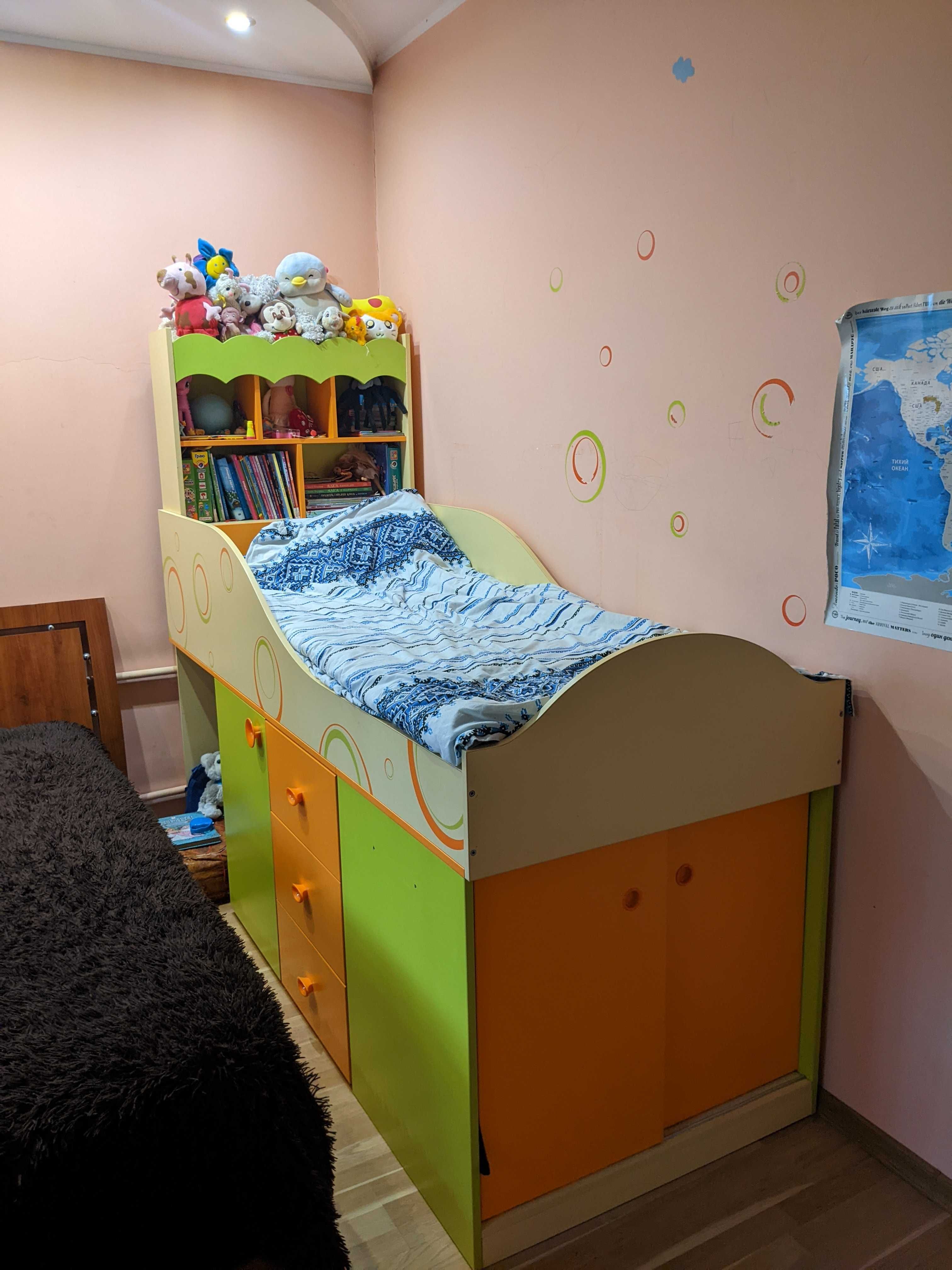Дитяче ліжко комбіноване з шафою та столом (кровать-чердак Фруттис)