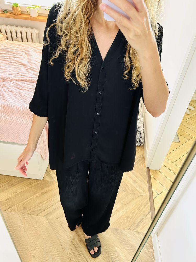 Czarna koszula oversize / zara