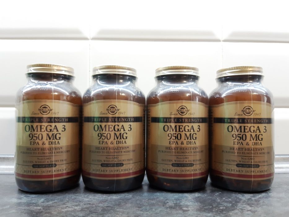 Solgar, Omega-3 950 мг (100 капс.), Солгар омега-3 концентрат