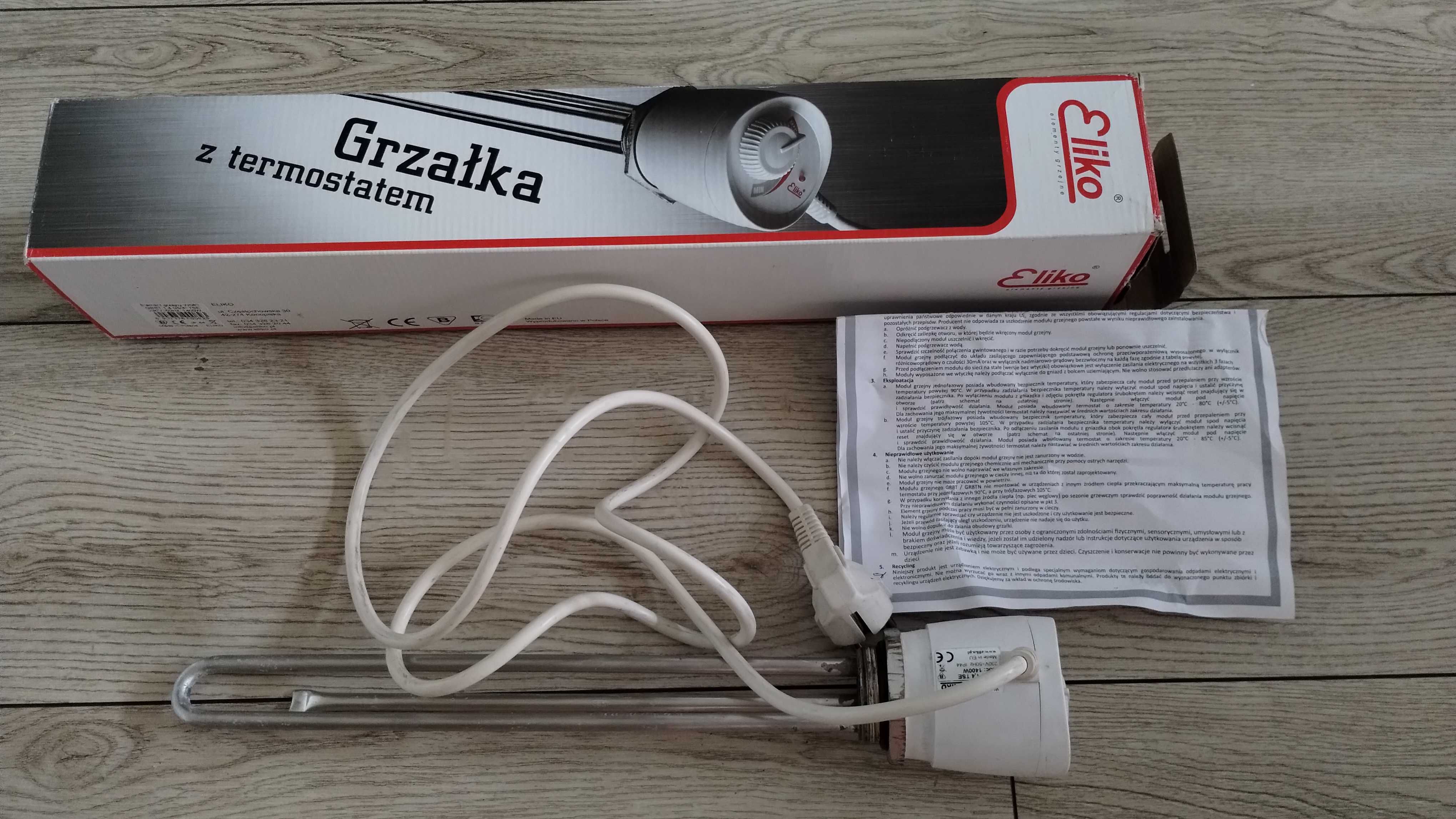 Grzałka elektryczna z termostatem Eliko GRBT 1,4 kW U5/4" TSE W082C .