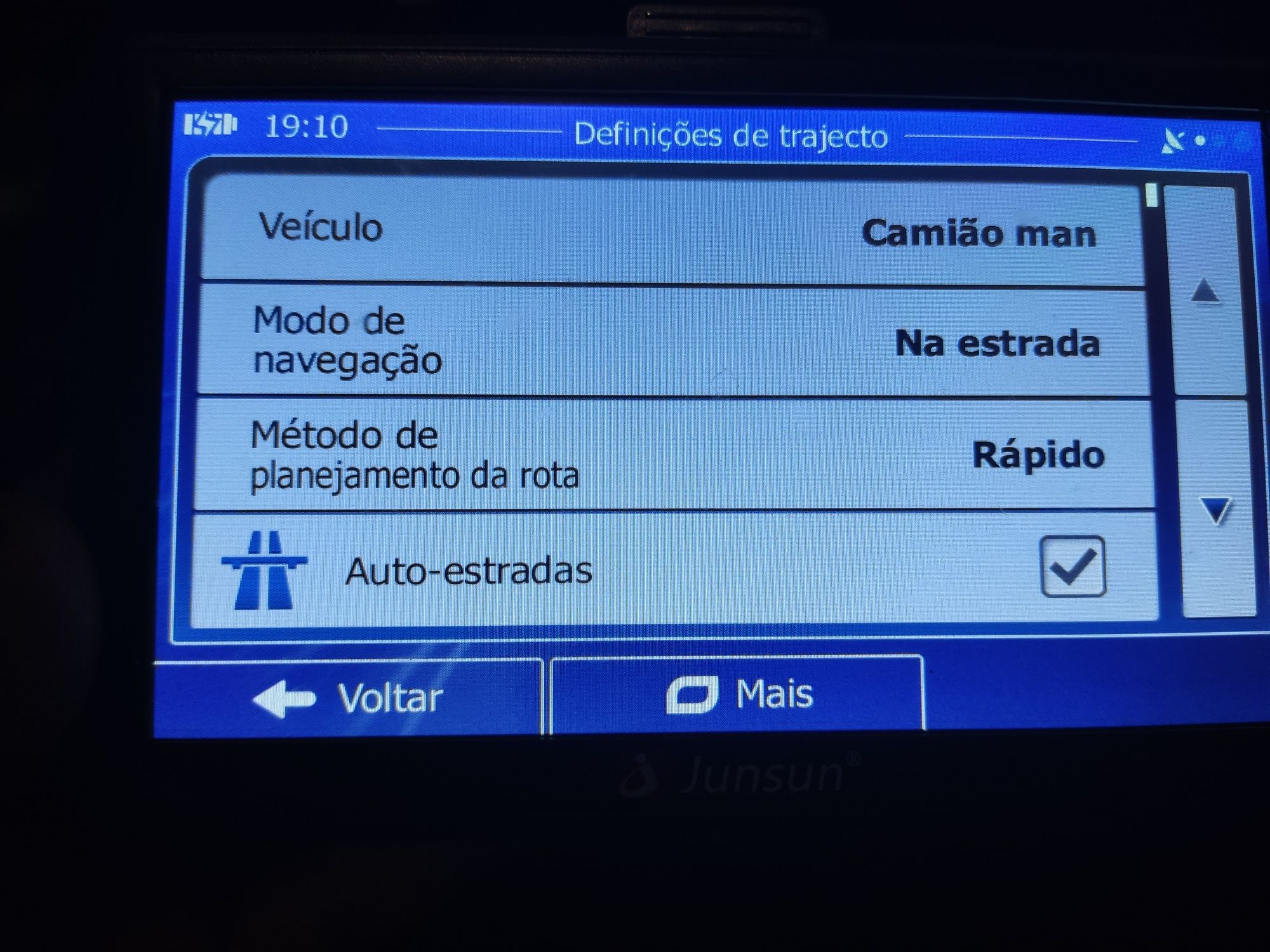 GPS Junsun 8GB para camiões