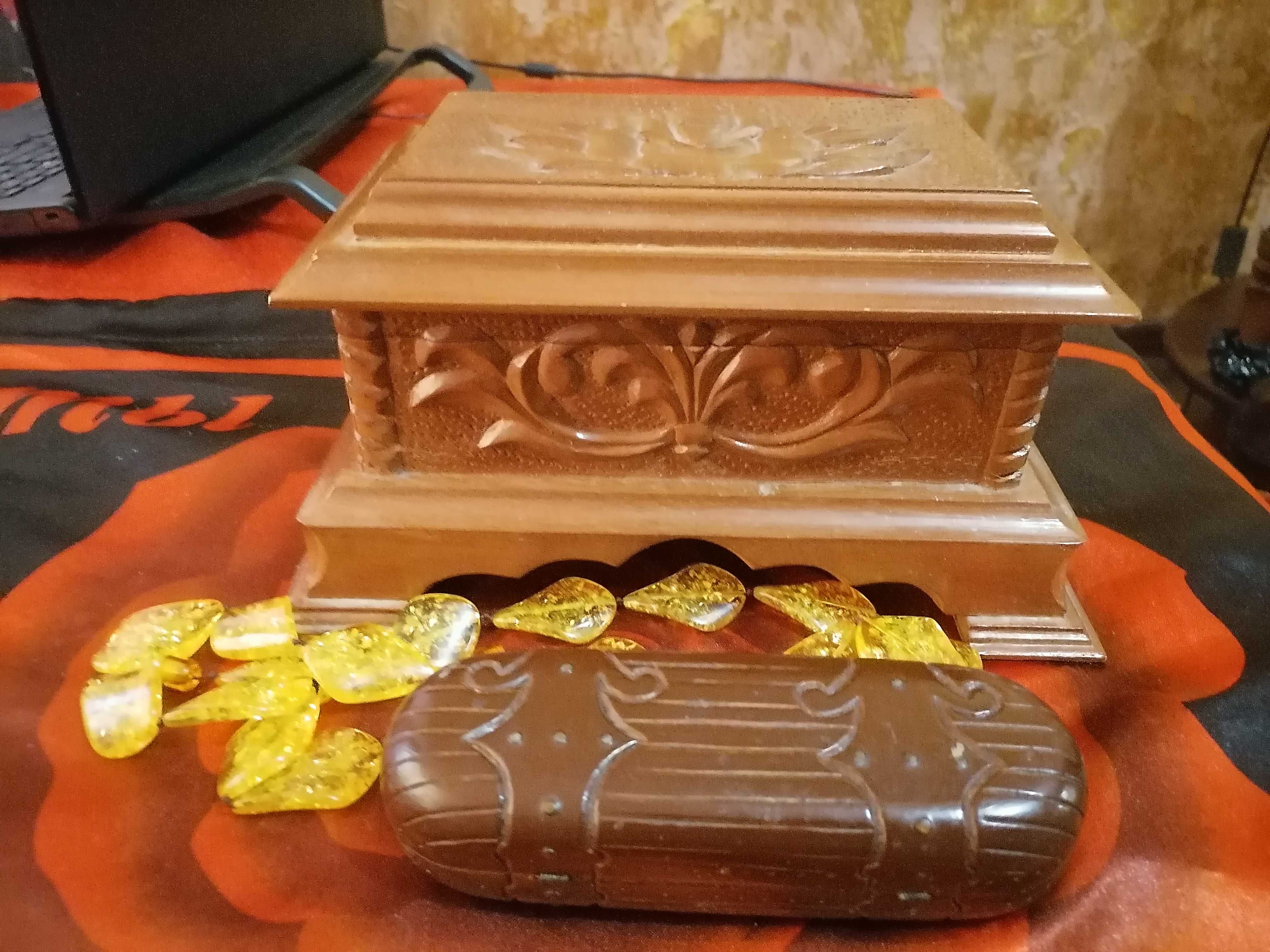 Шкатулка и чехол для очков из дерева. Ручная работа