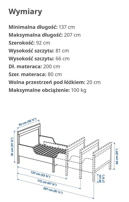 Łóżko ikea Sundvik