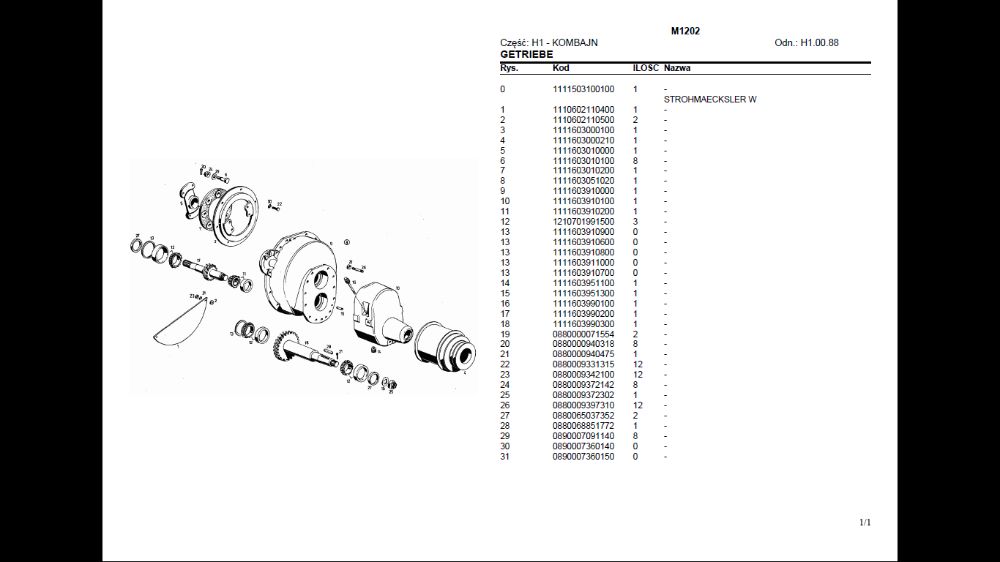 DEUTZ FAHR M 1102, 1202 profesjonalny katalog części po Polsku