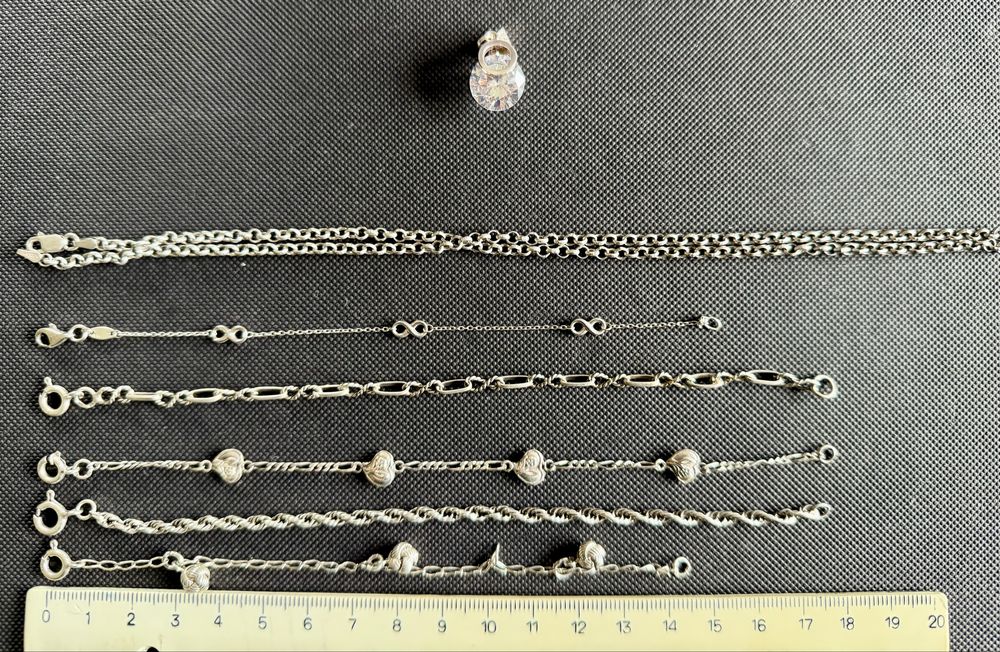 Peças em prata - pendente/pulseiras/colar