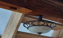 Lampa wisząca sufitowa , mosiądz, szkło