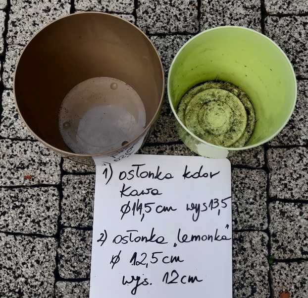 Osłonki plastikowe 2szt kolory: lemonka kawa Jak nowe!