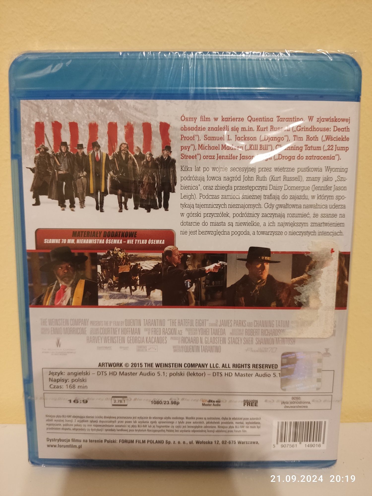 Nienawistna ósemka Blu ray lektor napisy PL NOWY Quentin Tarantino
