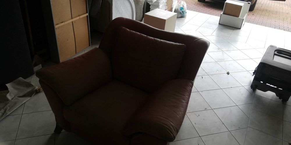 Fotel czerwony  skóra naturalna