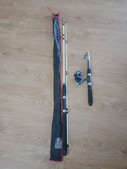 2 wędki kołowrotek i pokrowiec