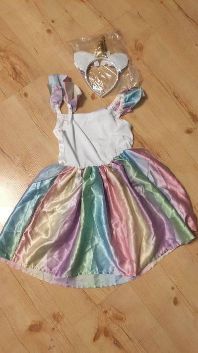 Jednorożec sukienka stroj karnawałowy bal przebranie 110 116