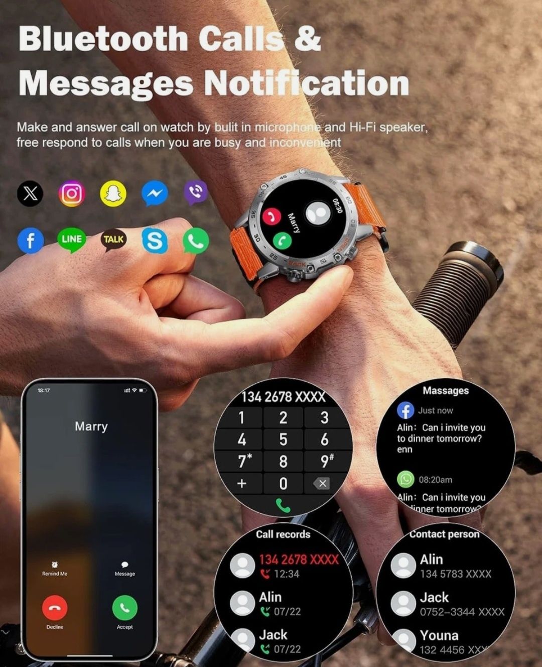 MEGALITH K52 Smart Watch Men Fitness: 106+ Sportowy