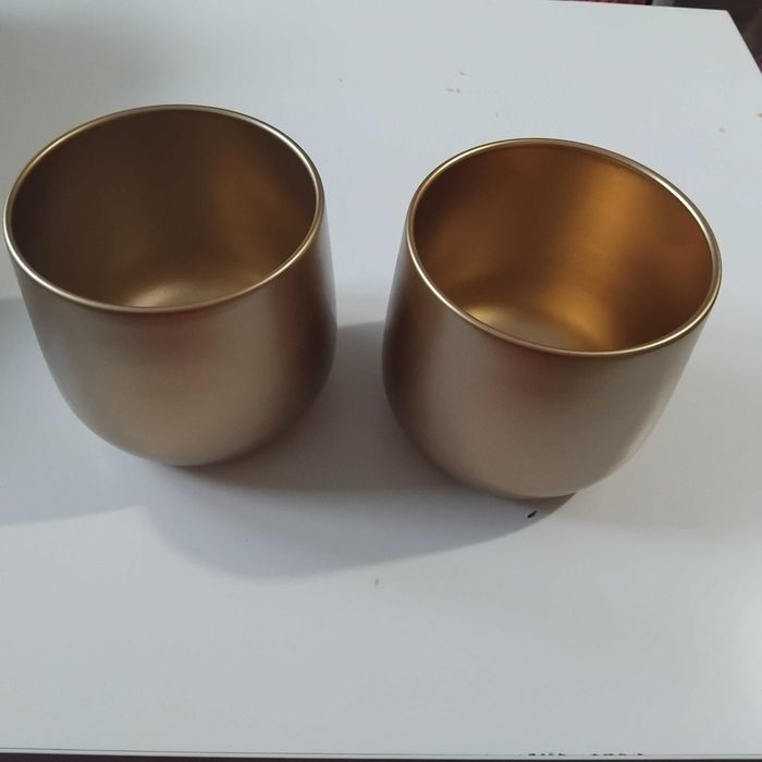 Donica Wazon Złota do Kwiatów 14,5cm Bardzo Ładne 2szt dekoracja