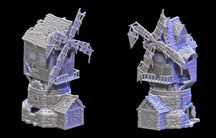 Ruined Windmill - tereny, domki do gier bitewnych druk 3D FDM