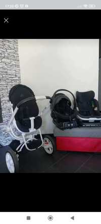 Conjunto carrinho de bebé Quinny, ovo besafe e base isofix